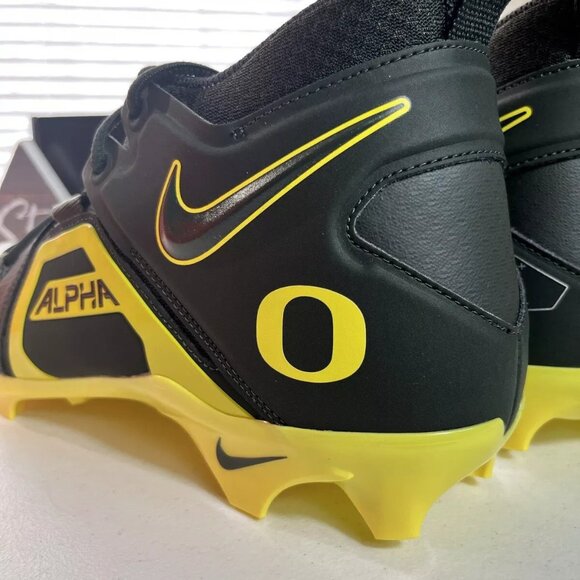 Nike Oregon Ducks Sz 12.5 Alpha Menace‎ Pro 3 PE Football Cleat Sequoia / Yellow - Picture 6 of 8